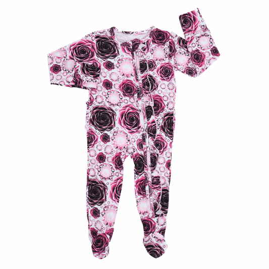 Baby Baby Sleeper Baby Zippy Bamboo Bamboo Zippy Gemma Rose new POS Sale Bamboo Frilly Footie Zippy || Gemma Rose Isla + Bo