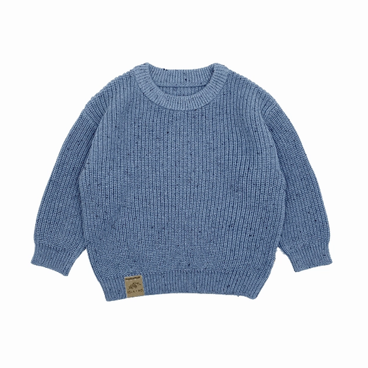 AW2023 Baby Baby Sweater Google Kids Kids Sweater Knit Pullover Knit Sweater knits Knitwear new POS Sale Toddler Toddler Sweater Pure Cotton Knit Pullover || Berwick Blue Birthday Cake Isla + Bo