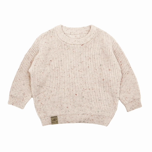 AW2023 Baby Baby Sweater Google Kids Kids Sweater Knit Pullover Knit Sweater knits Knitwear new POS Sale Toddler Toddler Sweater Pure Cotton Knit Pullover || Malted Milk Birthday Cake Isla + Bo