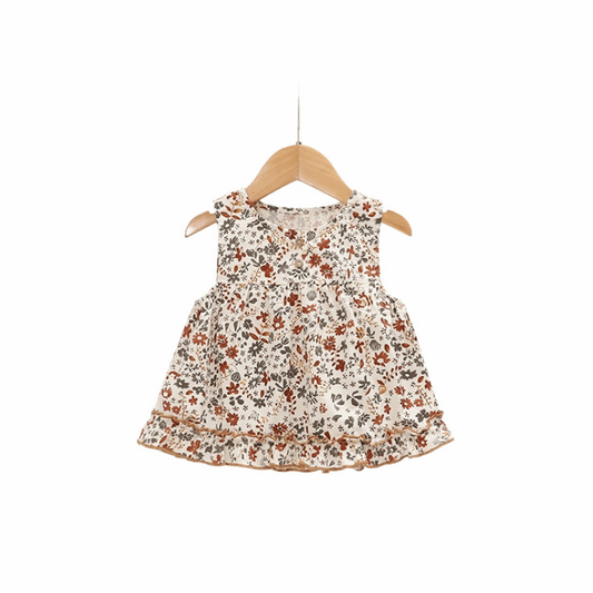 Cotton Sleeveless Dress || Meadow Breeze