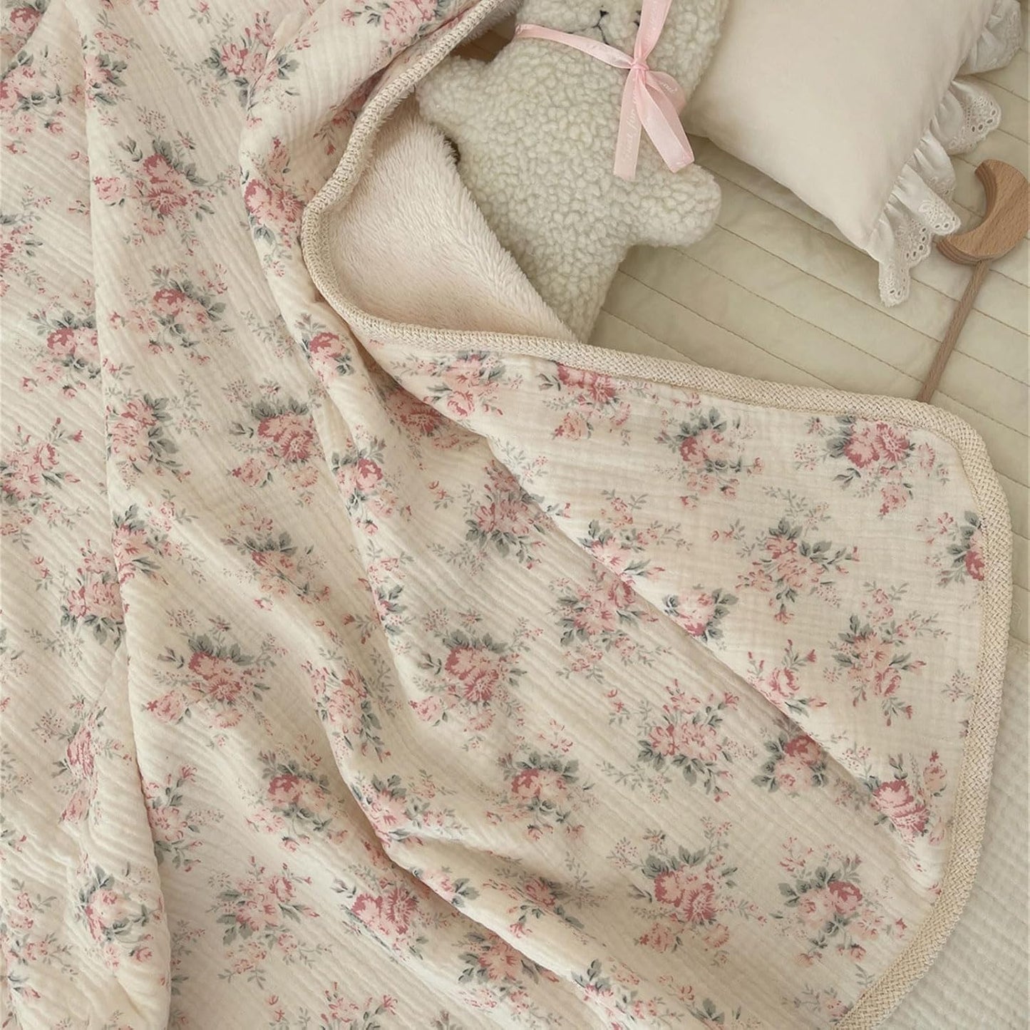 Vintage Plush lightweight Muslin Snuggle Blanket- CLEARANCE