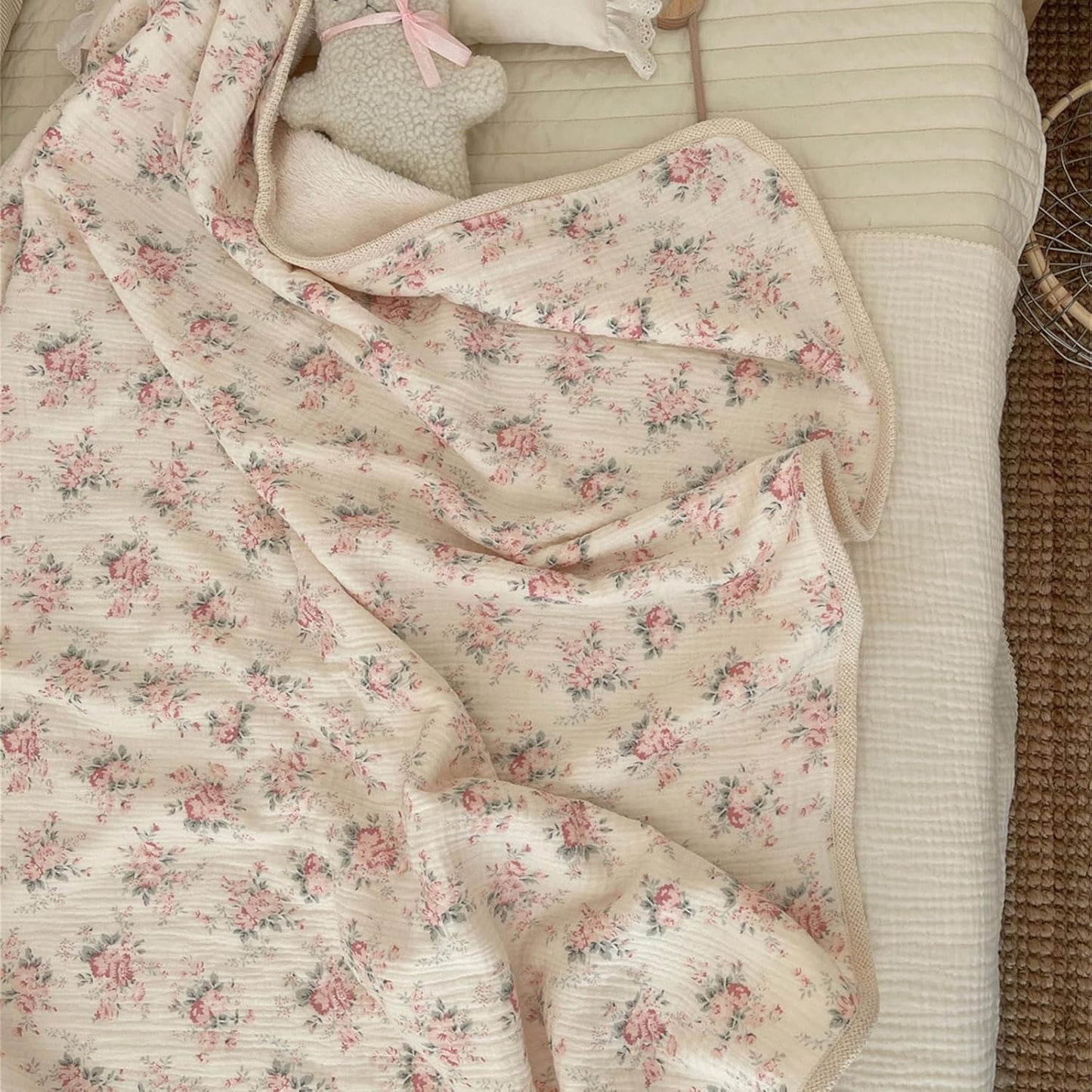 Vintage Plush lightweight Muslin Snuggle Blanket- CLEARANCE