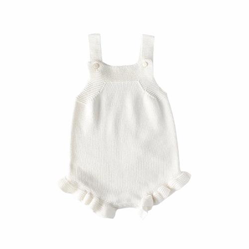 Baby Baby Romper Google Knit knit romper knits Knitwear Sale SS2023 Ruffled Hem Knit Romper || Pure White Isla + Bo