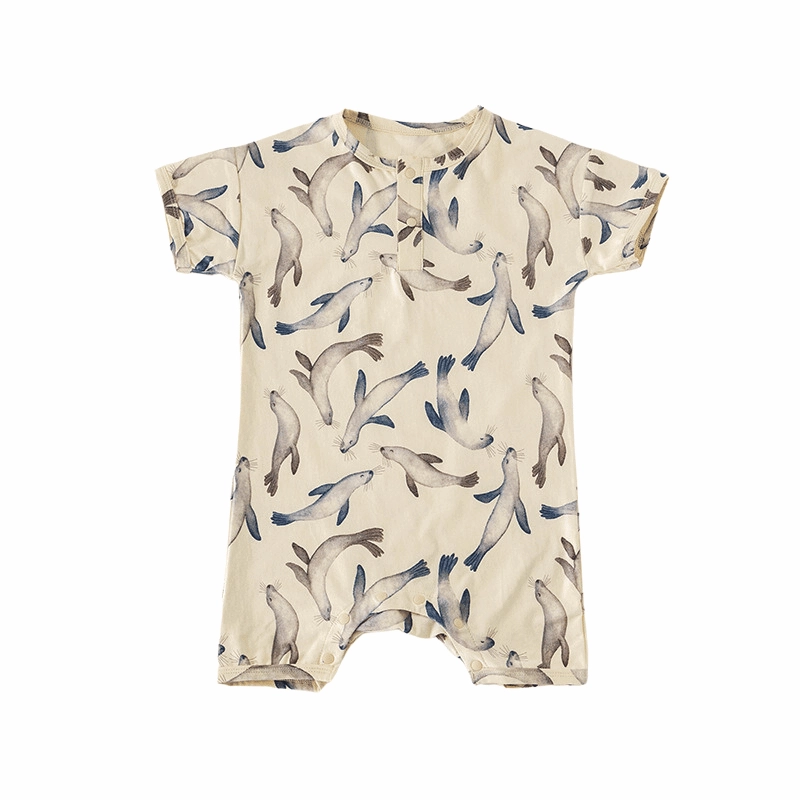 Baby Baby Romper Cotton Cotton Romper Google Sale seal splash SS2023 Cotton Shorty Romper || Seal Splash Isla + Bo