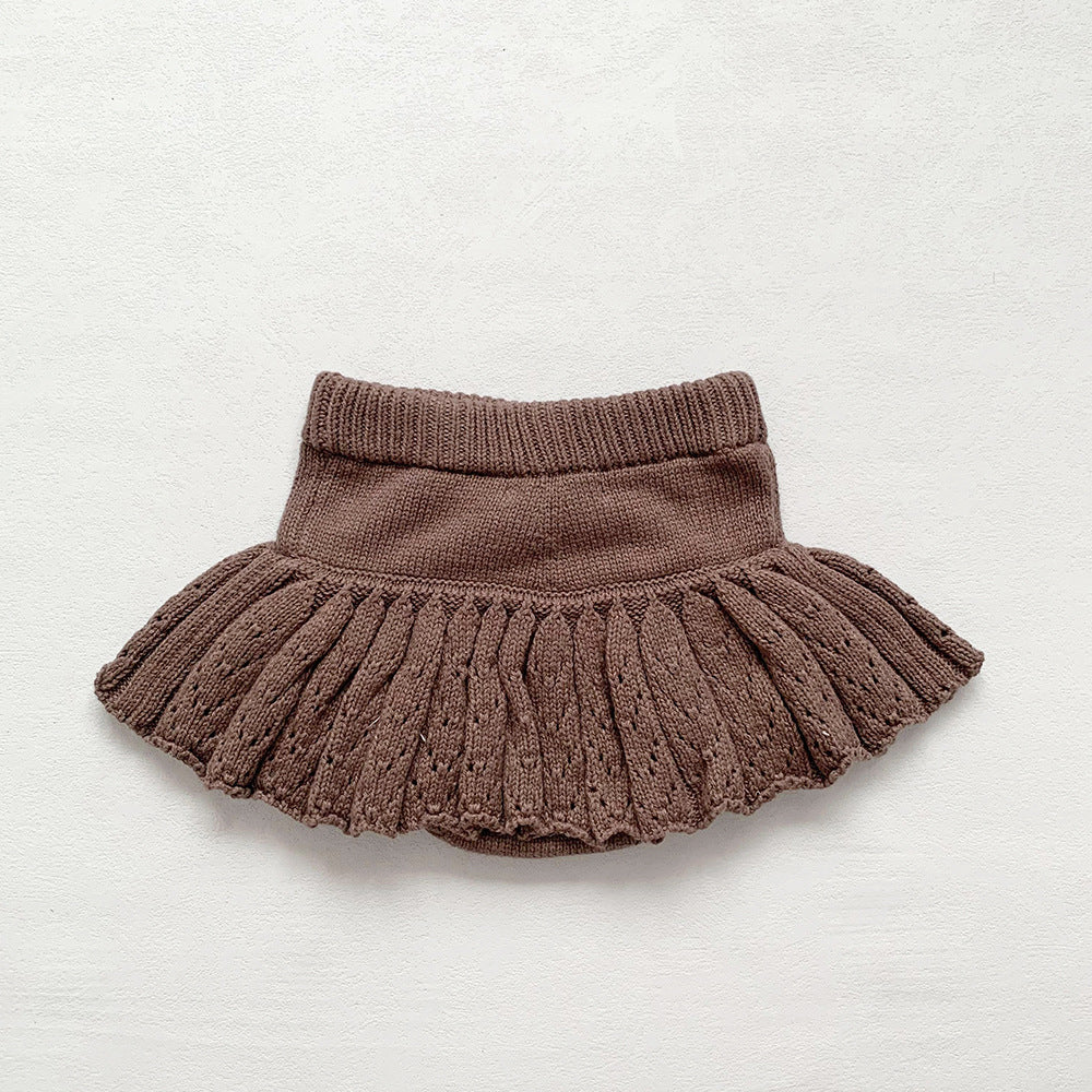 Playful Pom Pom Skirted Knit Bummie- CLEARANCE