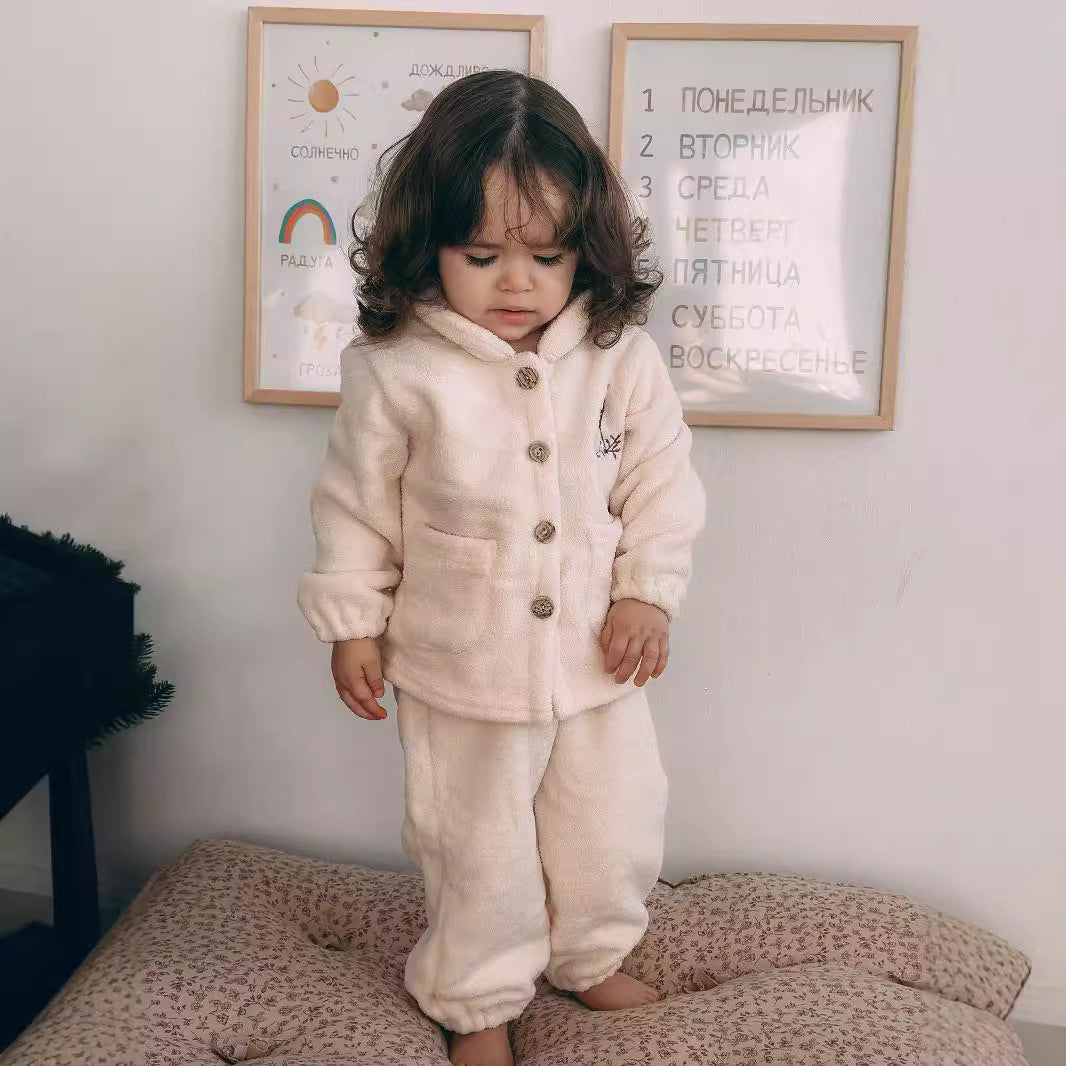 Woodland Embroidered 2-Piece Fleece Suit- CLEARANCE