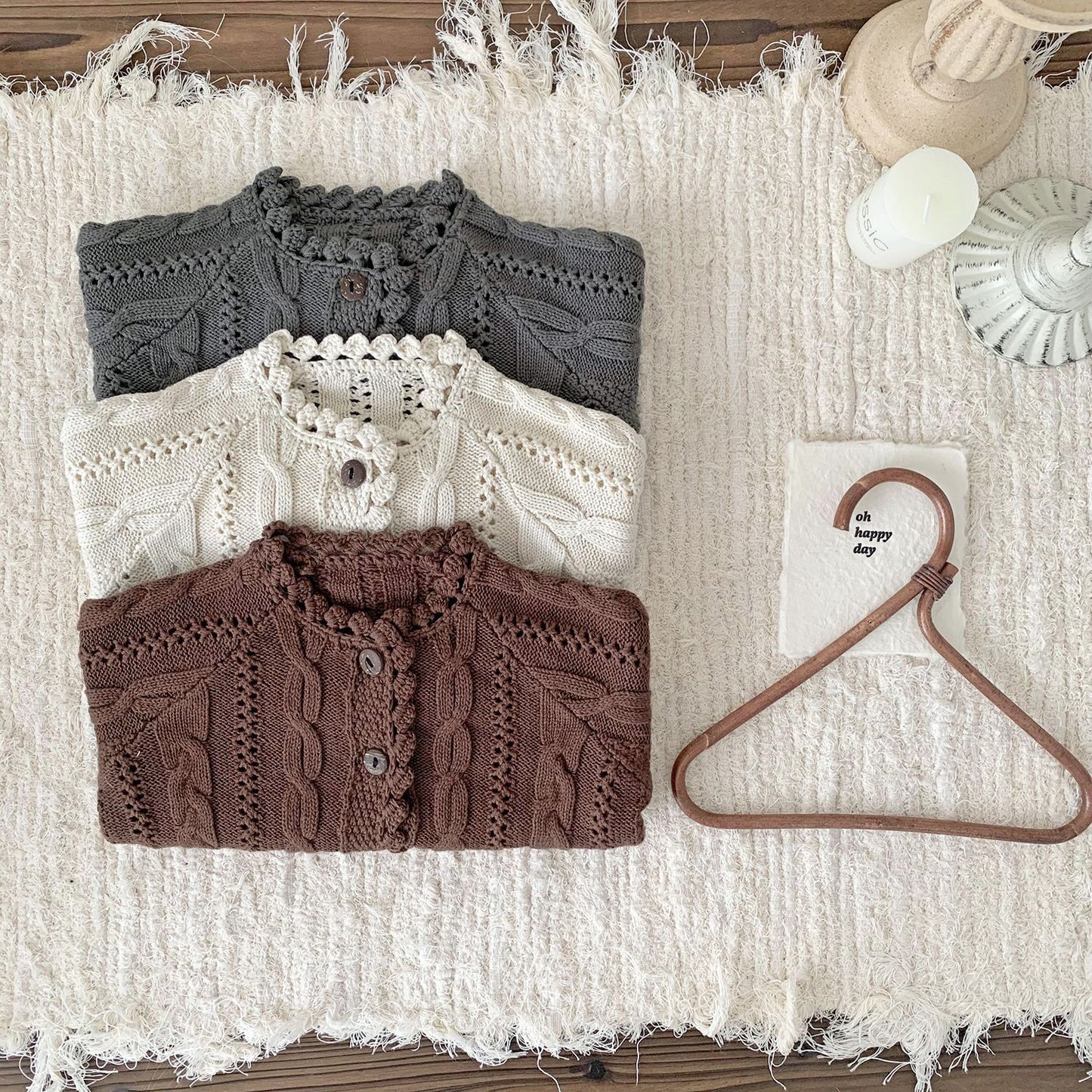 Vintage Baby Cable Knit Cardigan- CLEARANCE