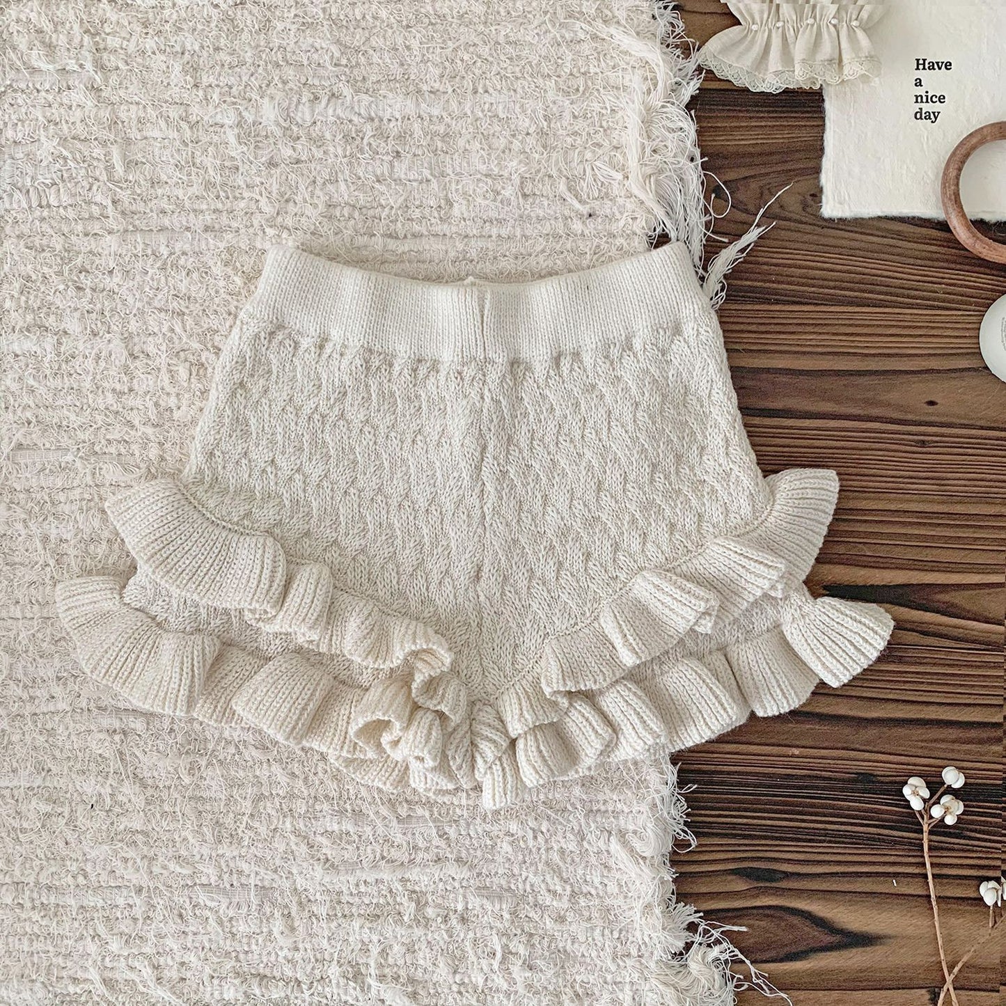 Ruffled Sweater Knit Bloomer Shorts- CLEARANCE