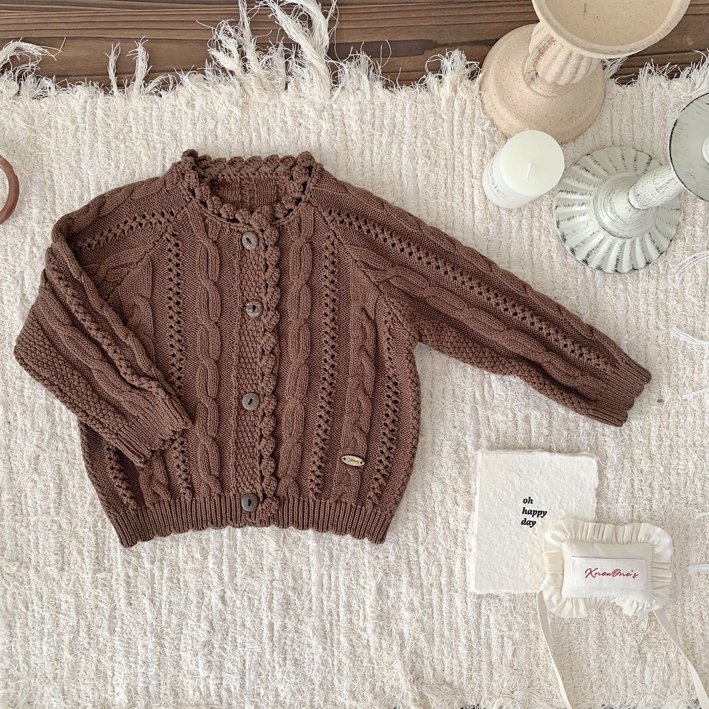 Vintage Baby Cable Knit Cardigan- CLEARANCE