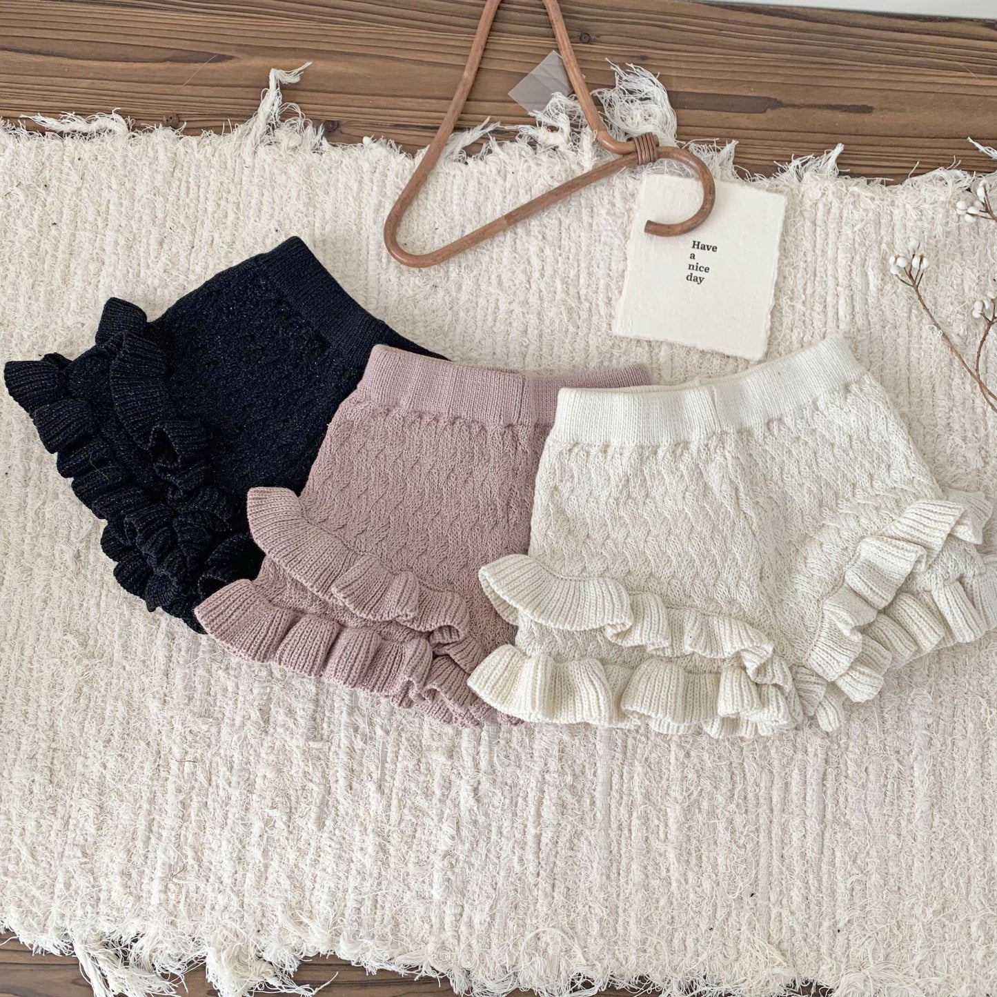 Ruffled Sweater Knit Bloomer Shorts- CLEARANCE