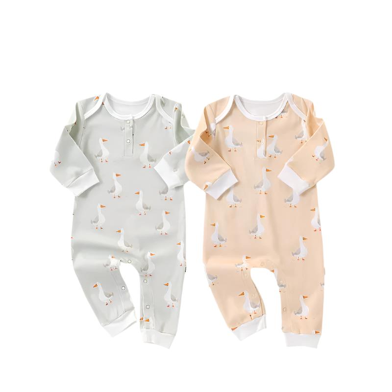 Long Sleeve Henley Romper | Waddles- CLEARANCE