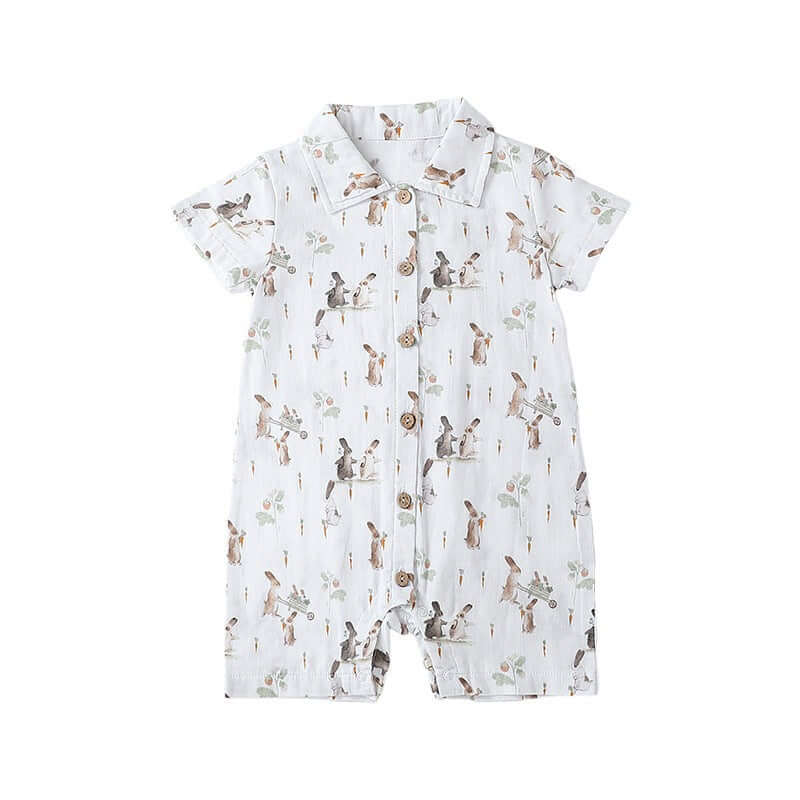 Baby baby cotton romper Cotton Romper Faire Google new Romper SS2024 Cotton Linen Short Sleeve Romper Isla + Bo