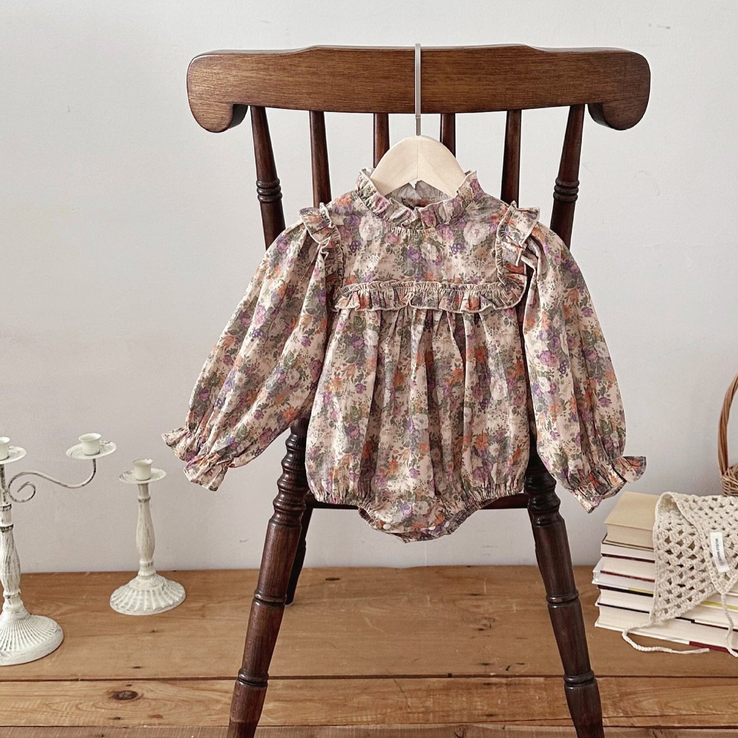 Vintage Nordic Blossom Bubble Romper- CLEARANCE