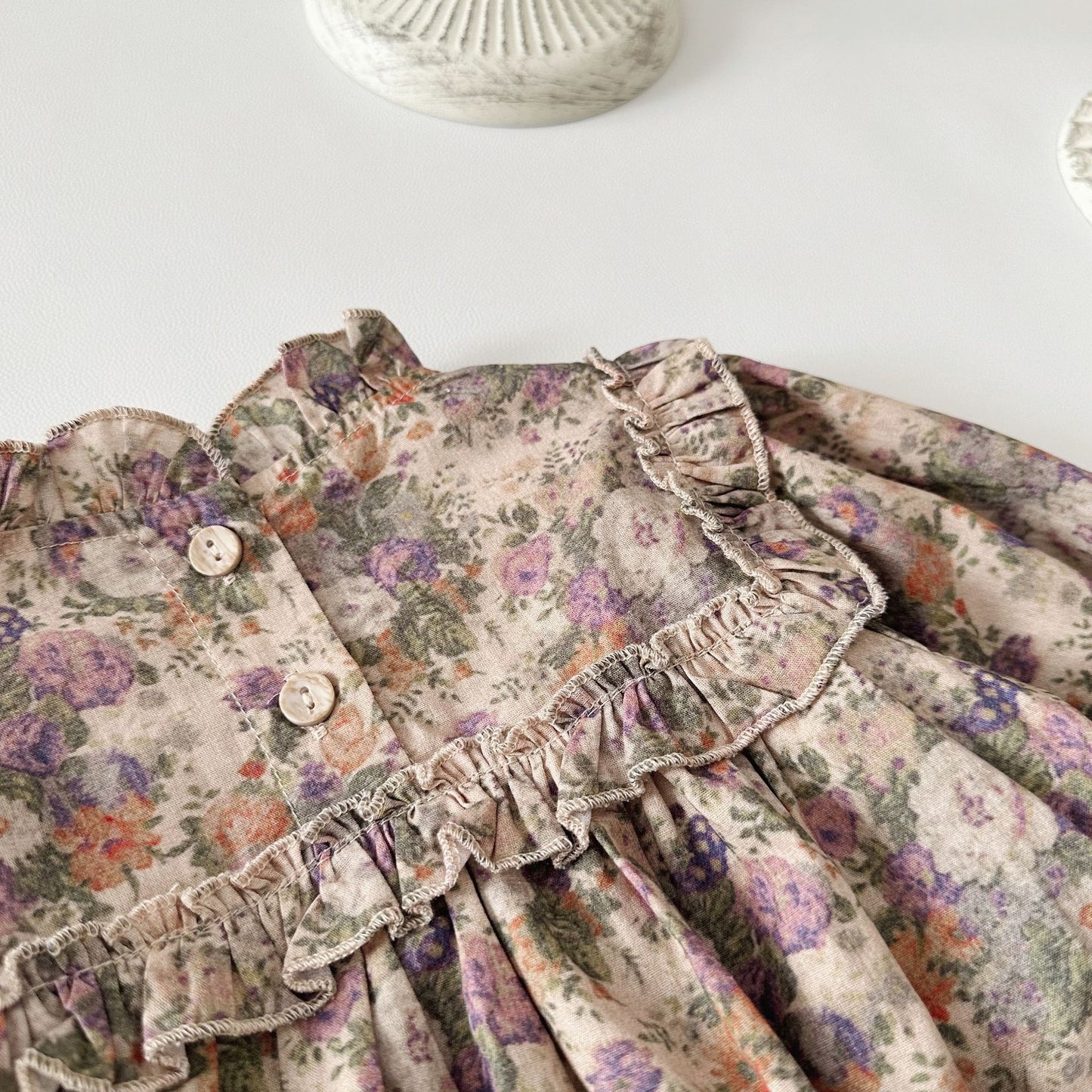 Vintage Nordic Blossom Bubble Romper- CLEARANCE