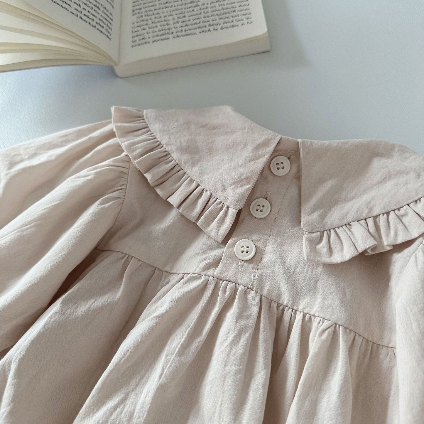 Elegant Cotton Linen Long-Sleeve Romper- CLEARANCE