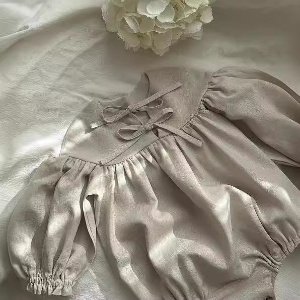 Cotton Linen Bubble Romper- CLEARANCE