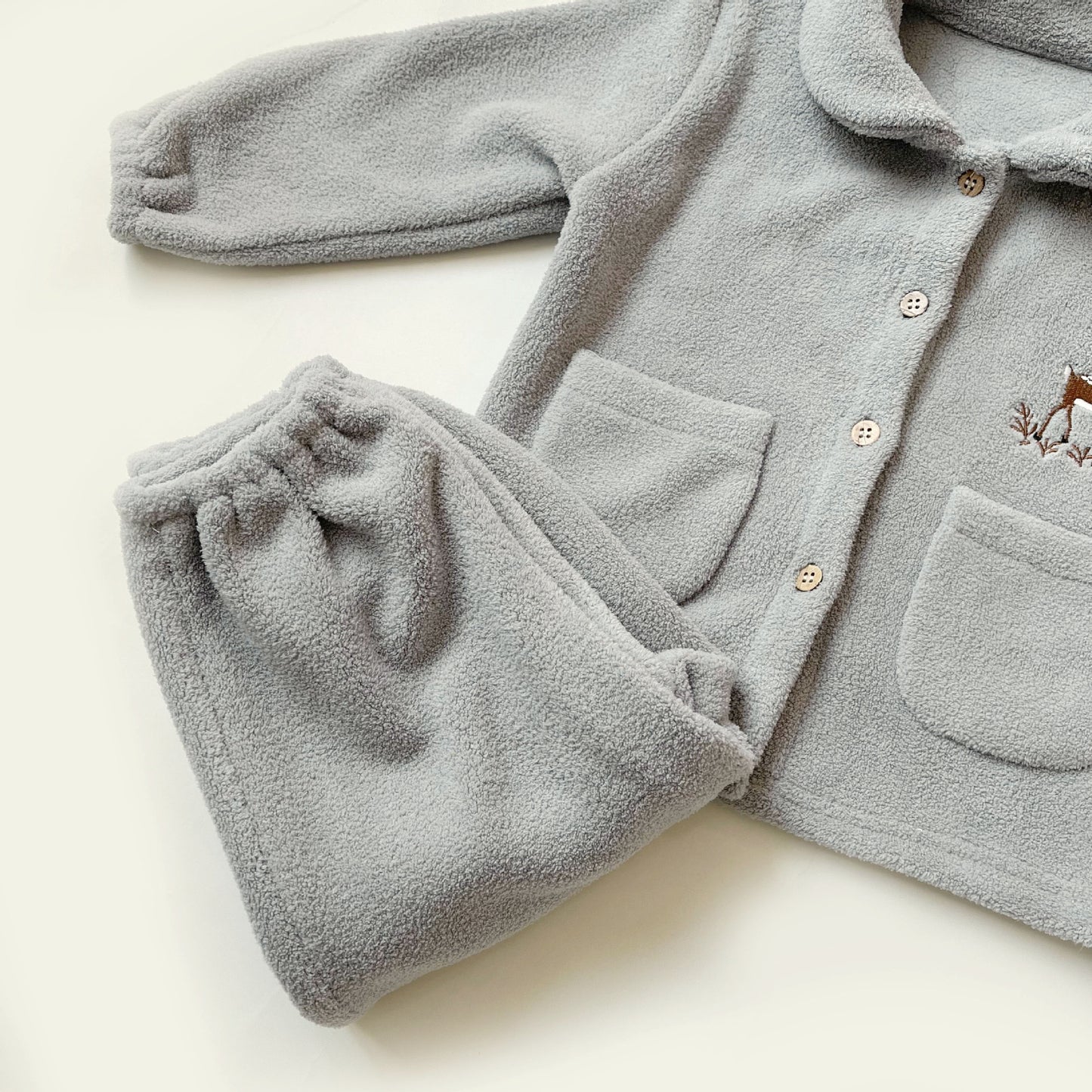 Woodland Embroidered 2-Piece Fleece Suit- CLEARANCE