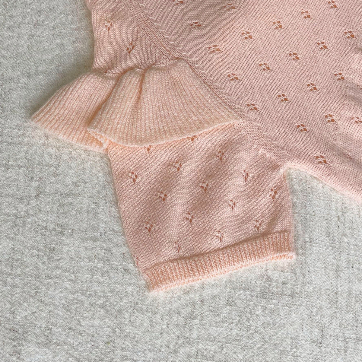 Pointelle Ruffle Knit Romper- CLEARANCE
