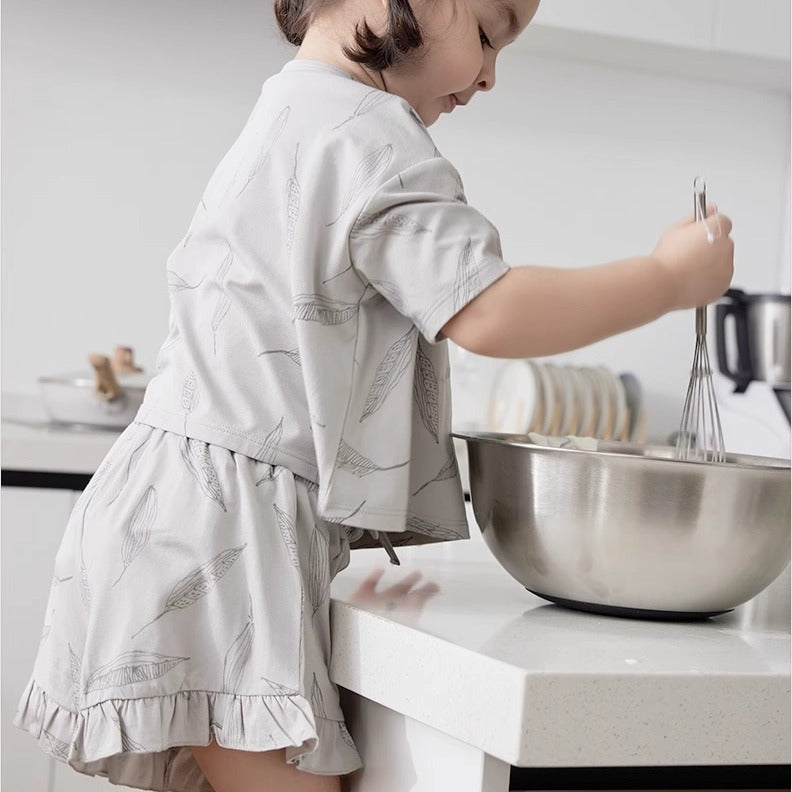 Baby baby bamboo baby bamboo set Baby Set Bamboo bamboo Set Faire Google new SS2024 Toddler toddler bamboo toddler bamboo set toddler set Bamboo Cotton Tee and Ruffle Shorts Set Isla + Bo