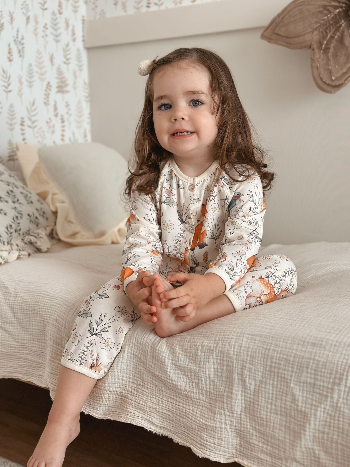 Fox and Friends Cotton Pajama Set - 2 Piece Button Front- CLEARANCE