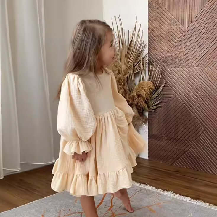 100% cotton linen baby clothes AW2024 Baby baby cotton dress Baby Dress baby fall outfits baby fashion baby girl fall outfit baby girl fashion breathable baby fabric comfortable baby dress Cotton Cotton Dress elegant baby fashion everyday wear baby dress Faire Google Infant long sleeve baby dress new Playful children's fashion retro baby fashion stylish toddler fashion Toddler toddler cotton dress toddler fashion toddler winter fashion Trending Baby Fashion Cotton Linen Ruffled Split Hem Dress Isla + Bo