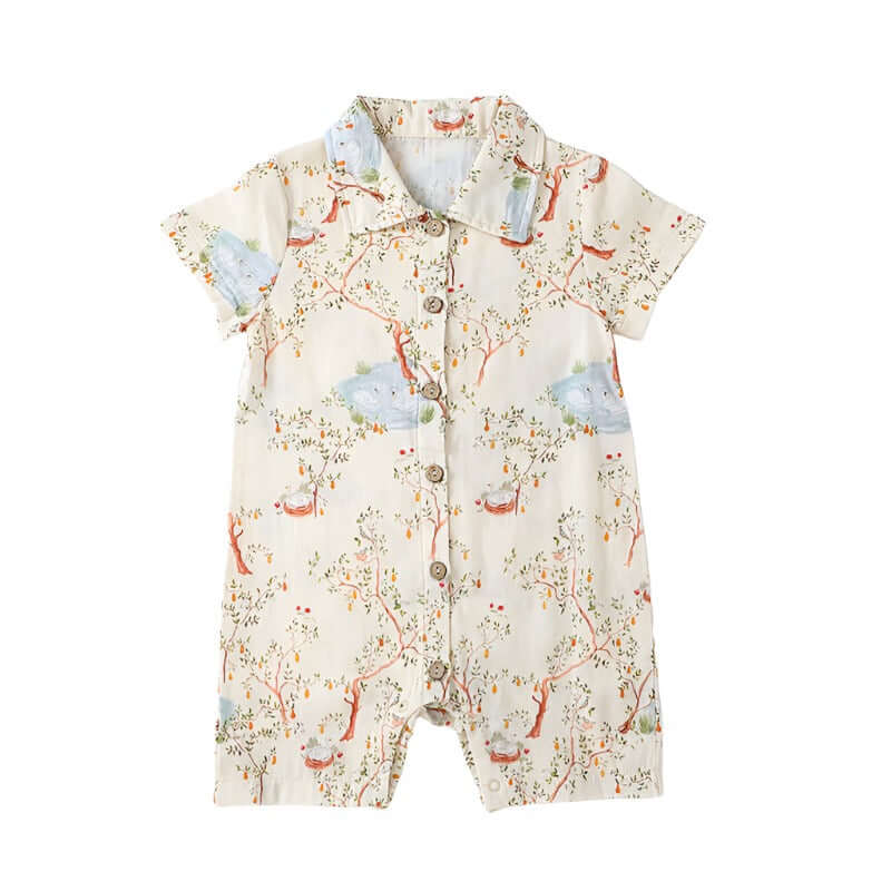 Baby baby cotton romper Cotton Romper Faire Google new Romper SS2024 Cotton Linen Short Sleeve Romper Isla + Bo