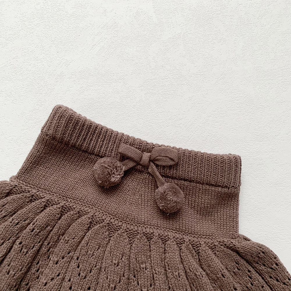 Playful Pom Pom Skirted Knit Bummie- CLEARANCE