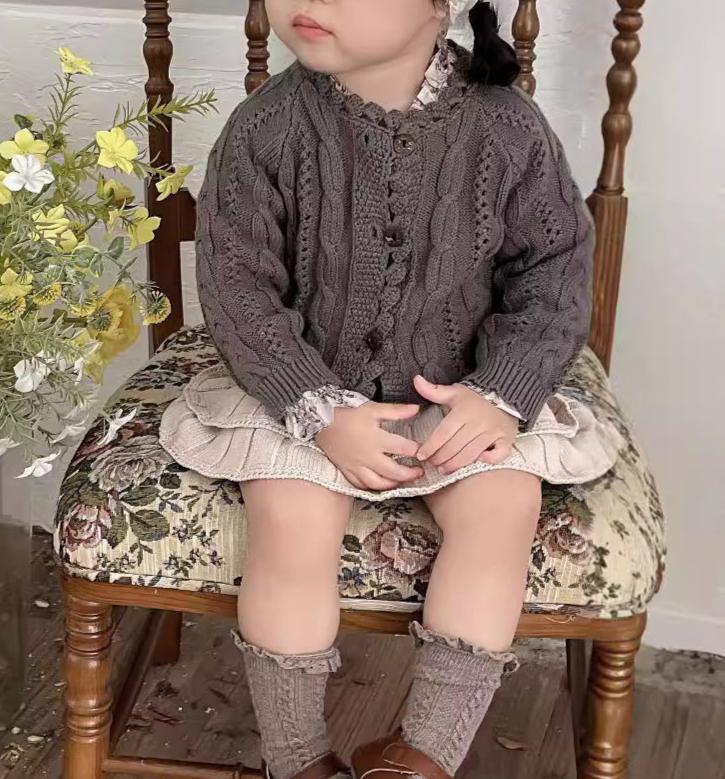 Vintage Baby Cable Knit Cardigan- CLEARANCE