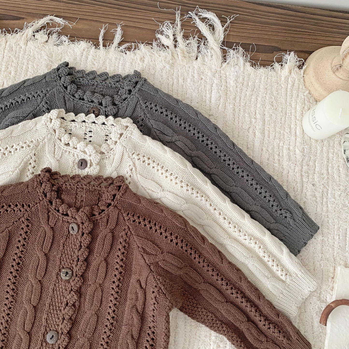 Vintage Baby Cable Knit Cardigan- CLEARANCE