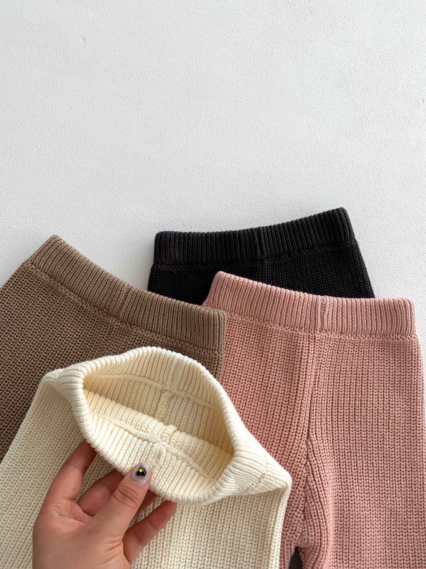 AW2023 Baby Baby Bottoms Baby Knit Pants Baby Pants Google Knit Knit Bottoms Knit pants knits Knitwear new POS Sale Toddler Toddler Bottoms Toddler Knit Pants Toddler Pants Bell Bottom Knit Pants || Milk + 3 more... Isla + Bo