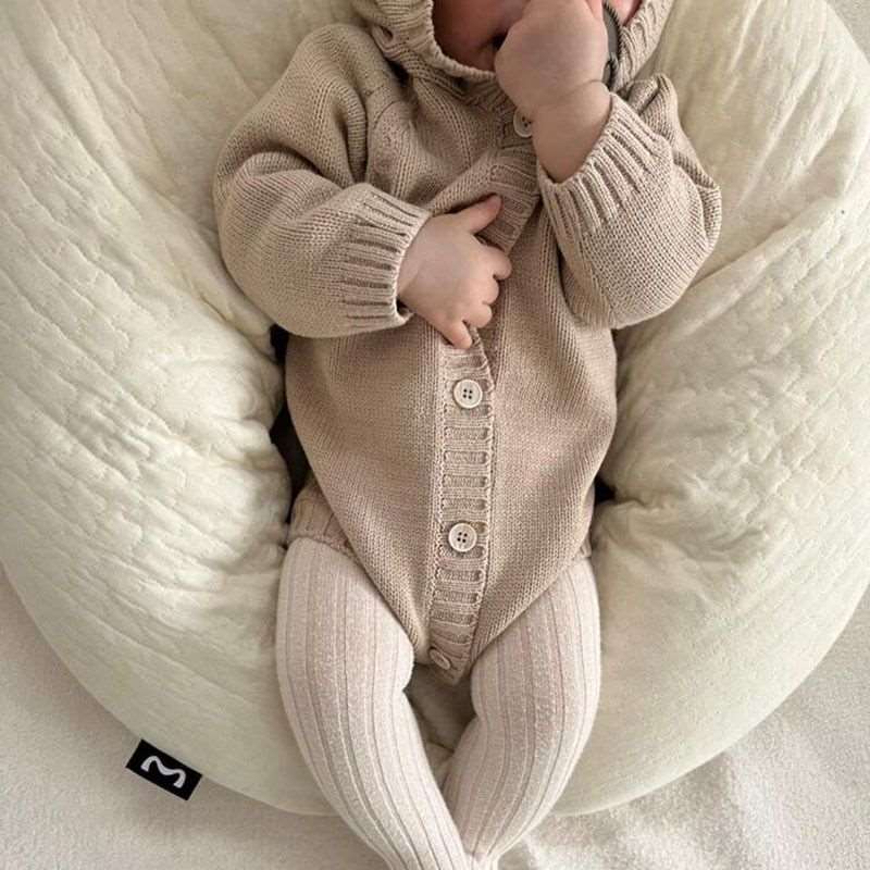 Baby Baby Hooded Romper Baby Knit Romper Baby Romper Google Knit knit romper knits Knitwear Sale Baby Bear Hooded Knit Romper | Lait + Cafe O'Lait Isla + Bo