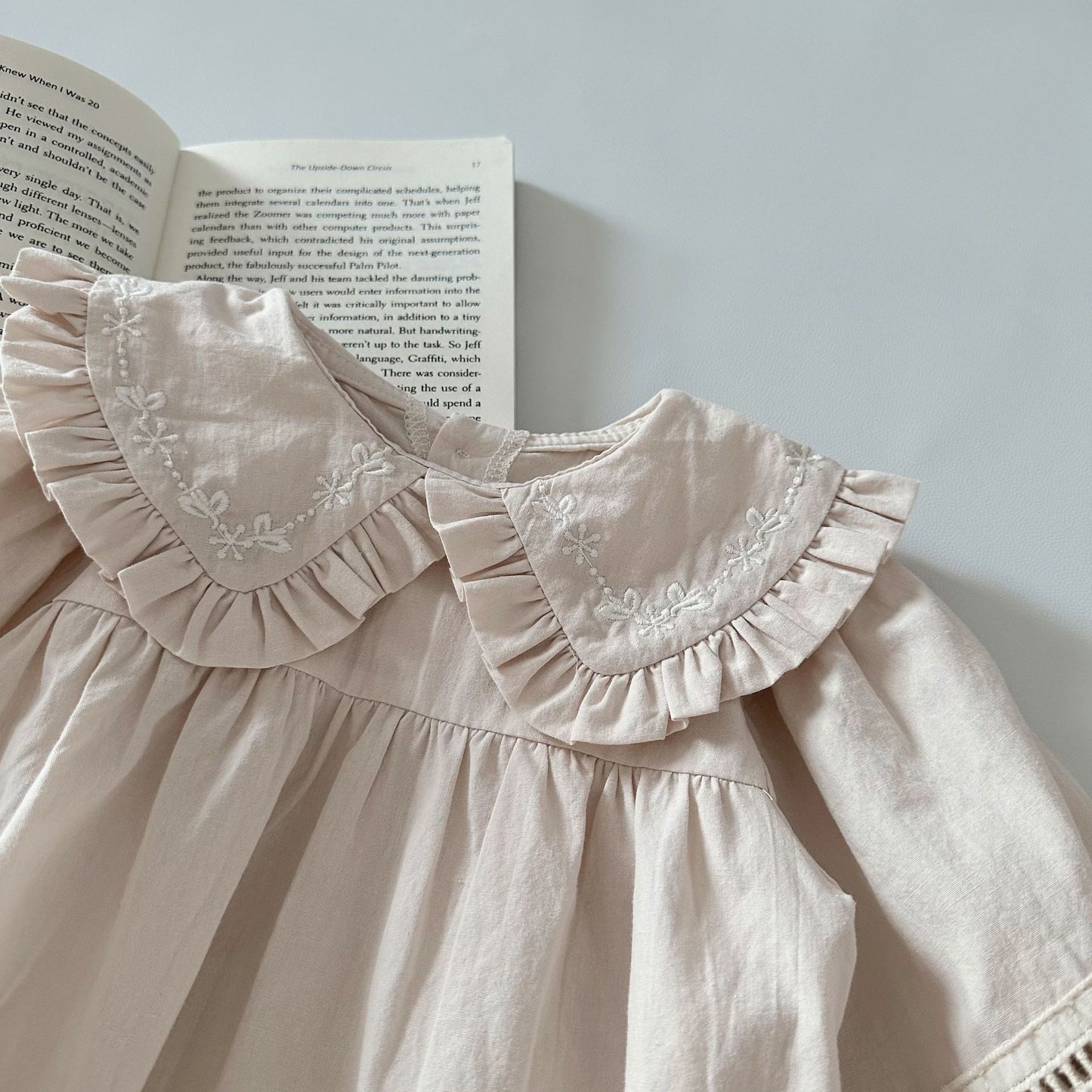 Elegant Cotton Linen Long-Sleeve Romper- CLEARANCE