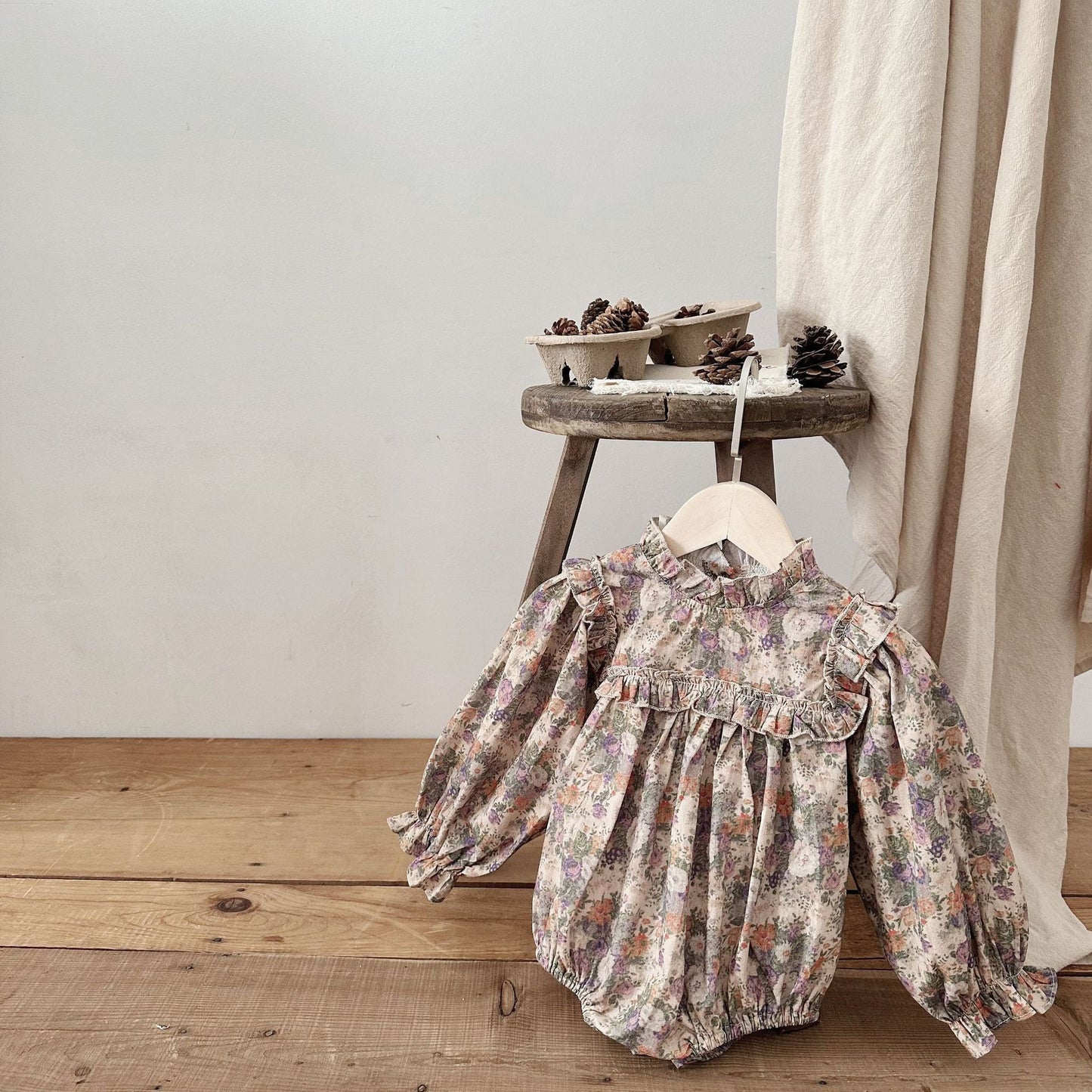 Vintage Nordic Blossom Bubble Romper- CLEARANCE