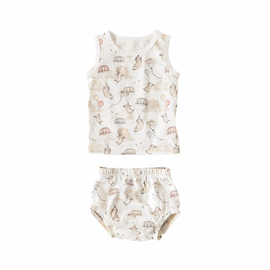 Baby Baby Set Cotton Cotton Set Google Sale set SS2023 Toddler toddler set Pure Cotton Tank Top & Bummie Set || Up & Away Isla + Bo