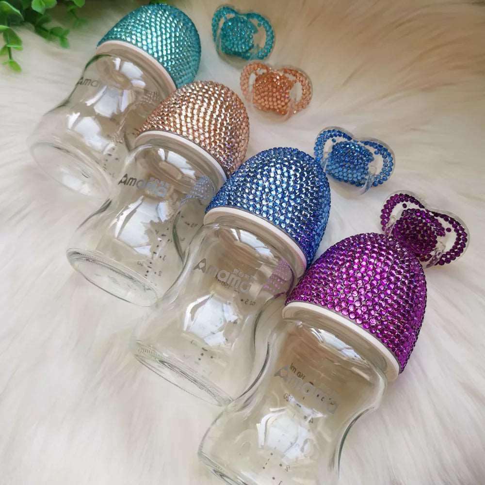 Baby Enchanted Enchanted Gift Set POS Sale Enchanted Crystal Baby Pacifier and Bottle Gift Set Isla + Bo