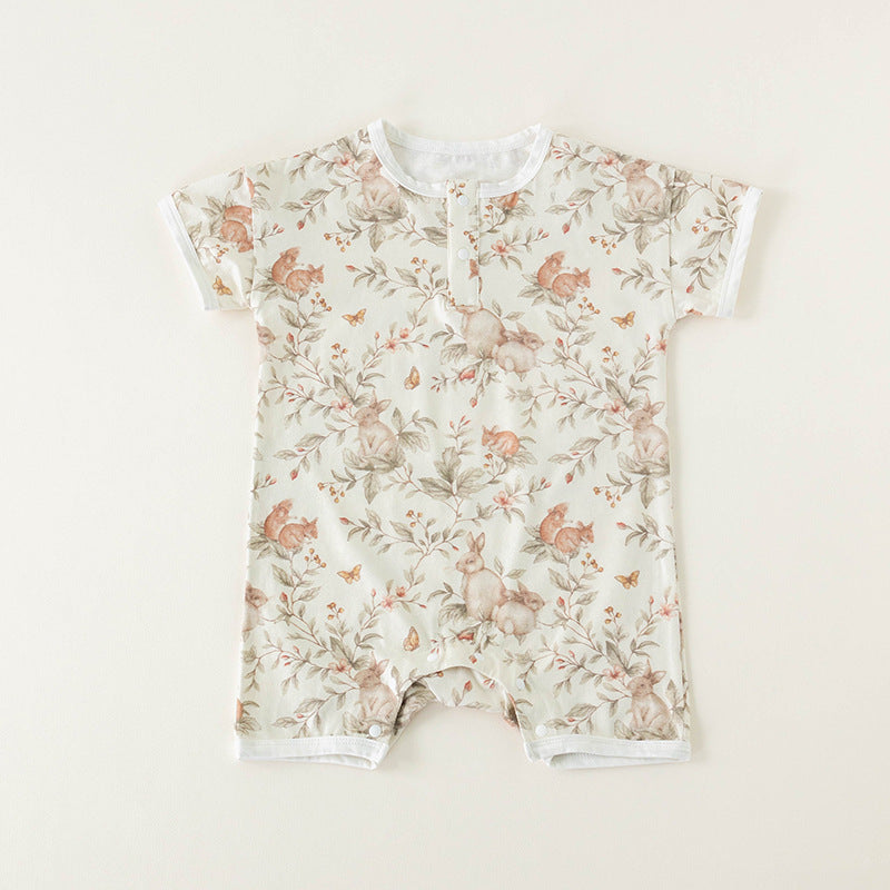 Baby Baby Romper Cotton Cotton Romper Google Mini SS2023 Sale Up & Away Cotton Shorty Romper || Up & Away Isla + Bo
