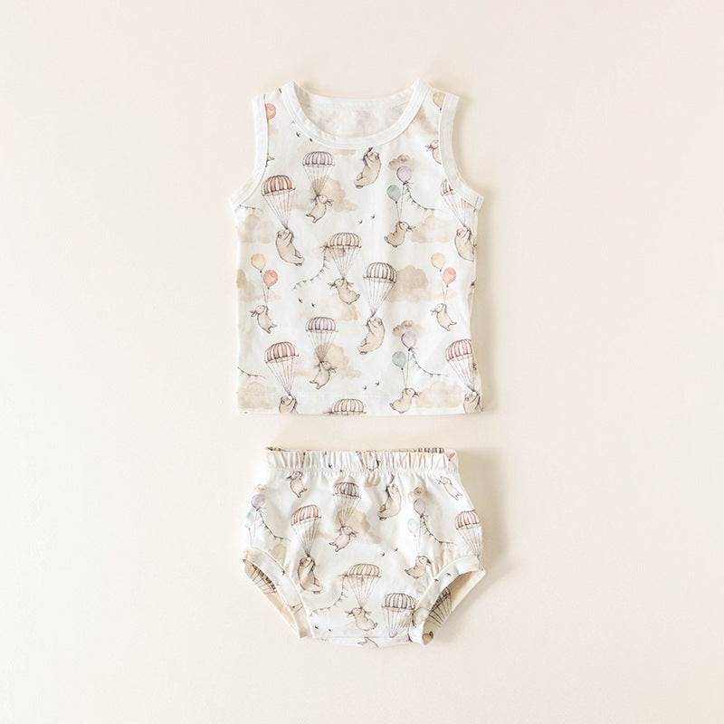 Baby Baby Set Cotton Cotton Set Google Sale set SS2023 Toddler toddler set Pure Cotton Tank Top & Bummie Set || Up & Away Isla + Bo