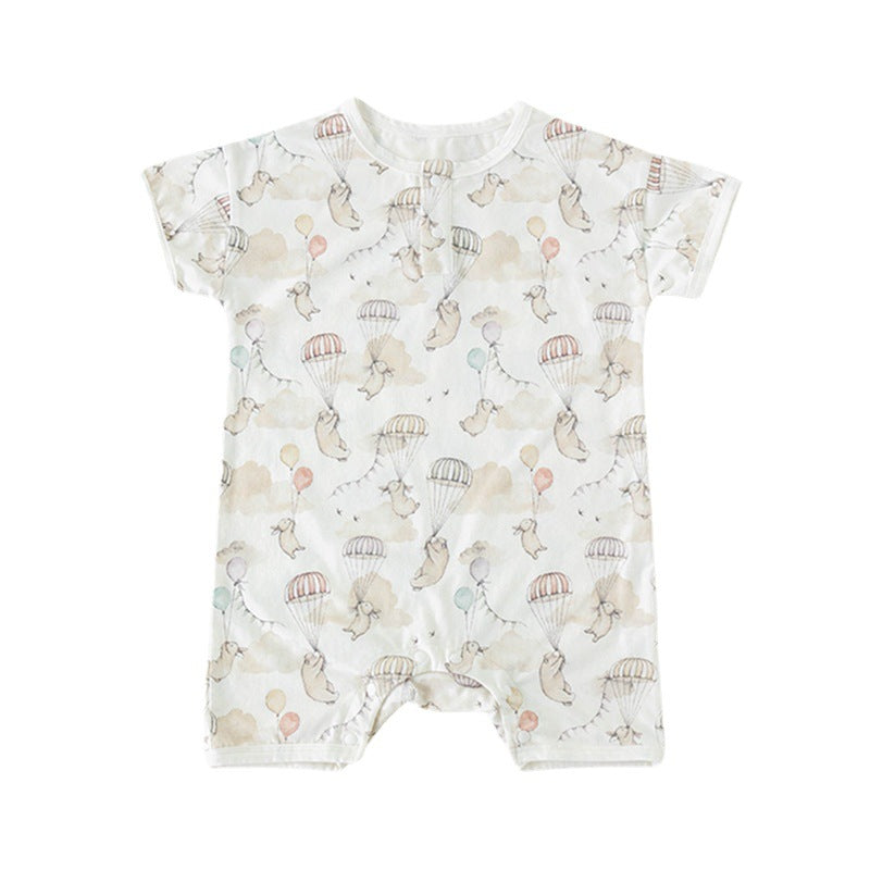 Baby Baby Romper Cotton Cotton Romper Google Mini SS2023 Sale Up & Away Cotton Shorty Romper || Up & Away Isla + Bo