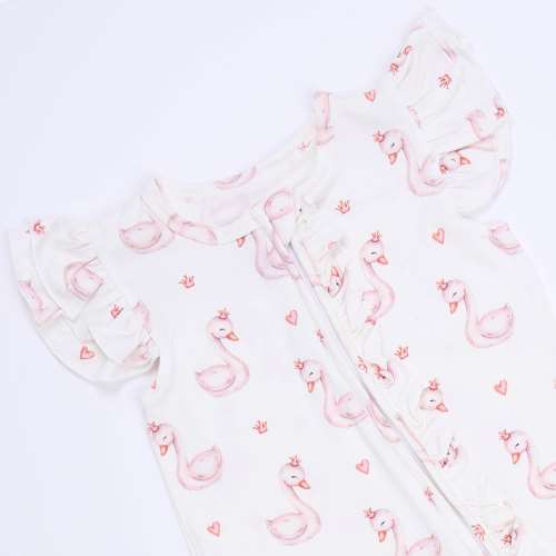 Baby baby sleeper baby zippy Bamboo Bamboo Zippy new POS Sale Swan Swan Princess Zippy Zippys Swan Princess Ruffle Sleeve Zippy Isla + Bo