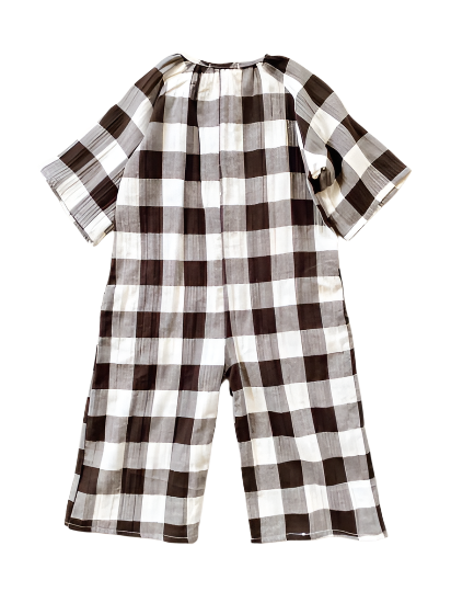 Cotton Linen Gingham Jumpsuit