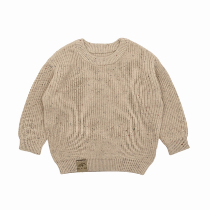 AW2023 Baby Baby Sweater Google Kids Kids Sweater Knit Pullover Knit Sweater knits Knitwear new POS Sale Toddler Toddler Sweater Pure Cotton Knit Pullover || Sesame Seed Birthday Cake Isla + Bo