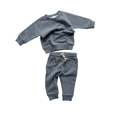 Children's 2pcs Cotton Sweatshirt & Joggers Set | Blue Haze