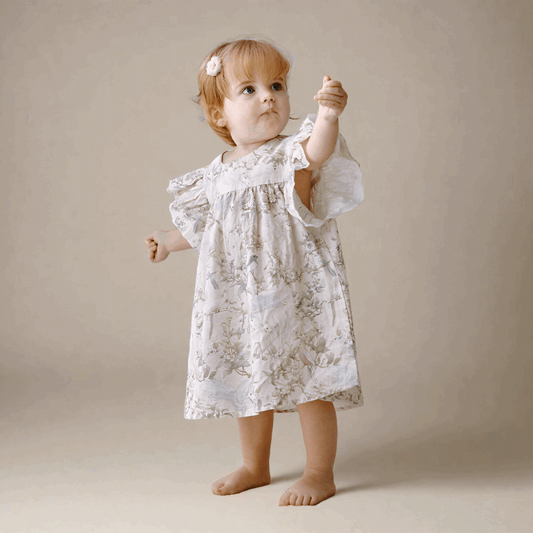 🌷 Primavera Organic Cotton Flutter Toddler Dress