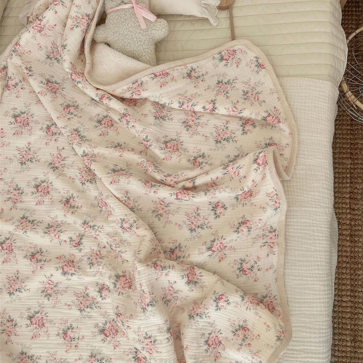 Vintage Plush lightweight Muslin Snuggle Blanket