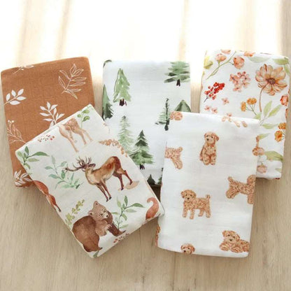Soft Bamboo Cotton Baby Muslin Swaddle Blankets