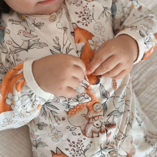 Fox and Friends Cotton Pajama Set - 2 Piece Button Front- CLEARANCE