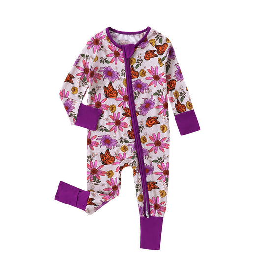 AW2024 Baby baby bamboo Baby Sleeper Bamboo Bamboo Pajamas Bamboo Zippy Google new Sleepers + Zippys Toddler toddler bamboo Comfortable Bamboo Baby Zippy Sleeper - Soft, Convertible Sleepwear || Butterfly Meadow Isla + Bo