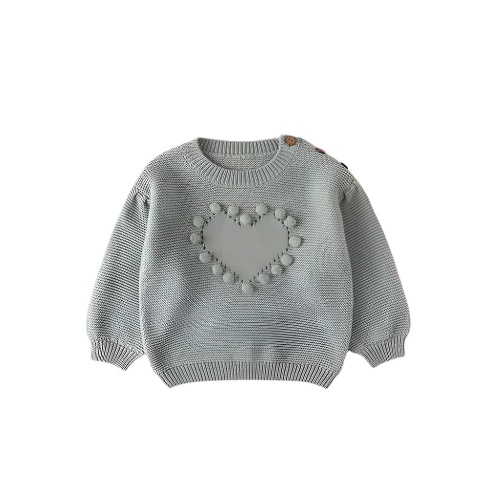 Pom Pom Heart Knit Pullover