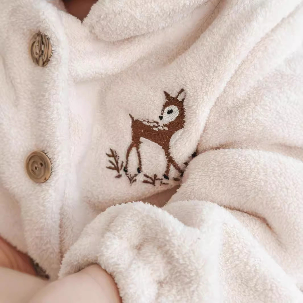 Woodland Embroidered 2-Piece Fleece Suit