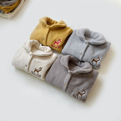 Woodland Embroidered 2-Piece Fleece Suit